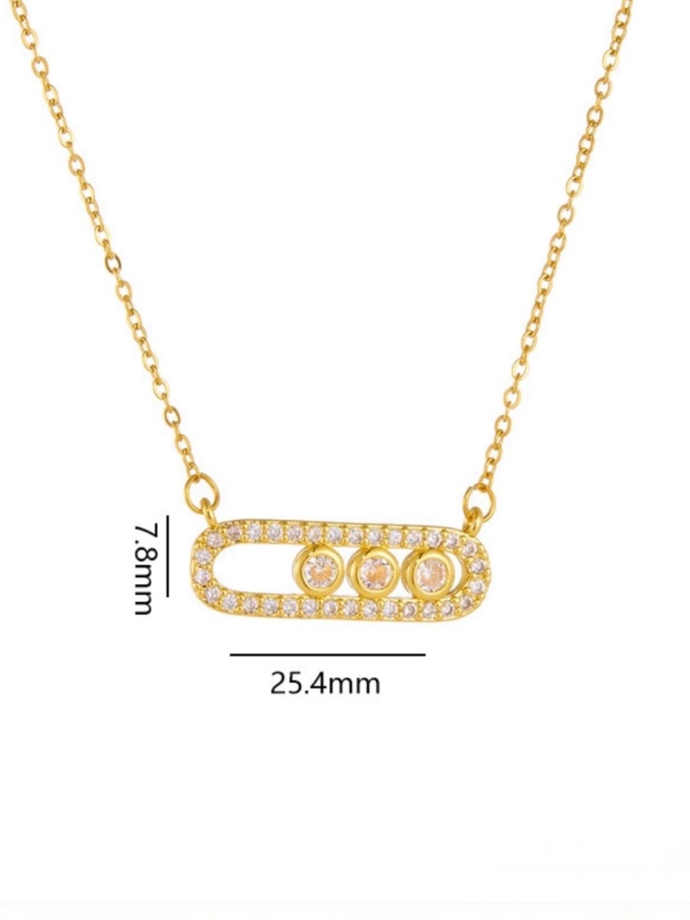 Delicate Trio-Circle Bar Necklace NWT - Picture 5 of 5